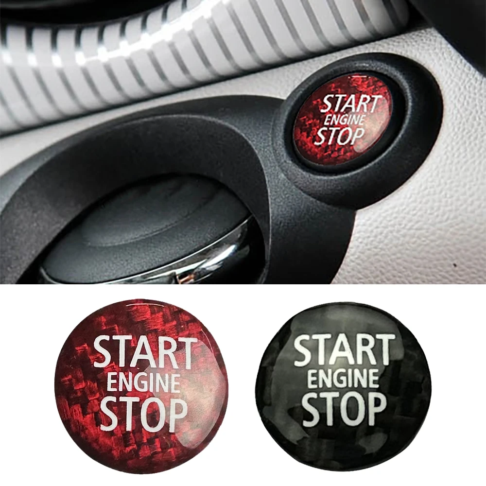One-click Start Carbon Fiber Sticker Cover For Mini Cooper S Clubman Countryman R55 R5 Car6  R57 R58 R59 R60 R61 Accessories