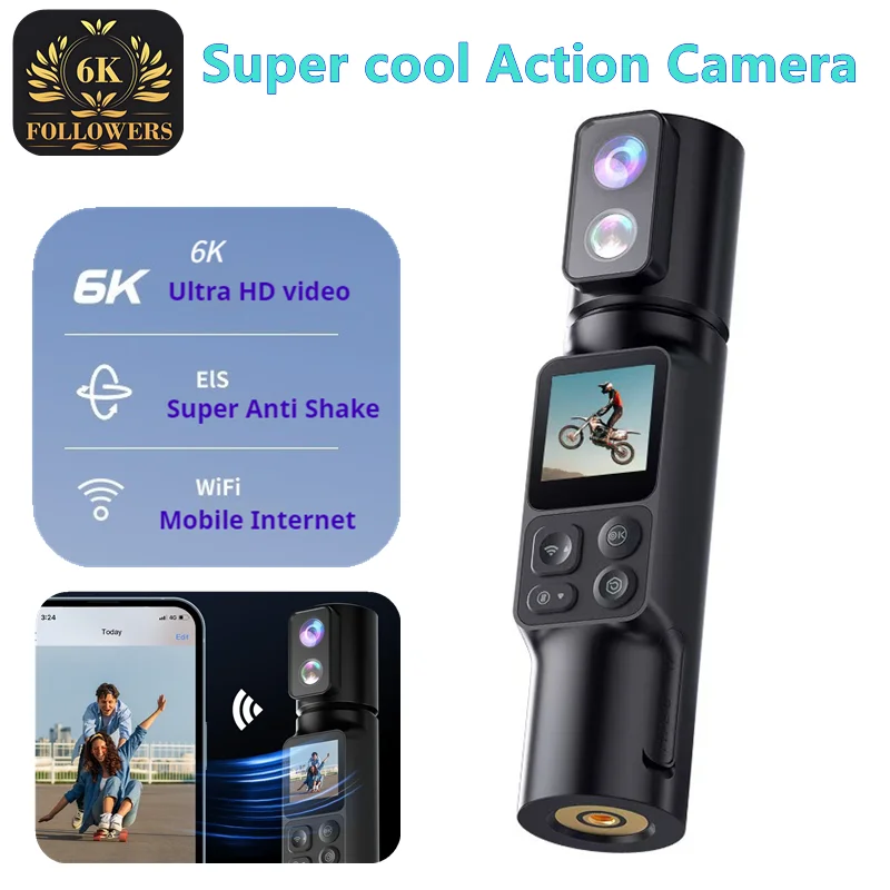 

6K Action camera 6K30FPS Cycling Recorder Anti shake Wi Fi Transmission Bicycle Lighting Helmet Video Sports Camera