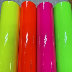 50cm*2/3/5m Premium Gloss Fluorescent yellow Car Vinyl film Body Sticker Car Wrap With Air Free Bubble For Vehiche Motorcycle