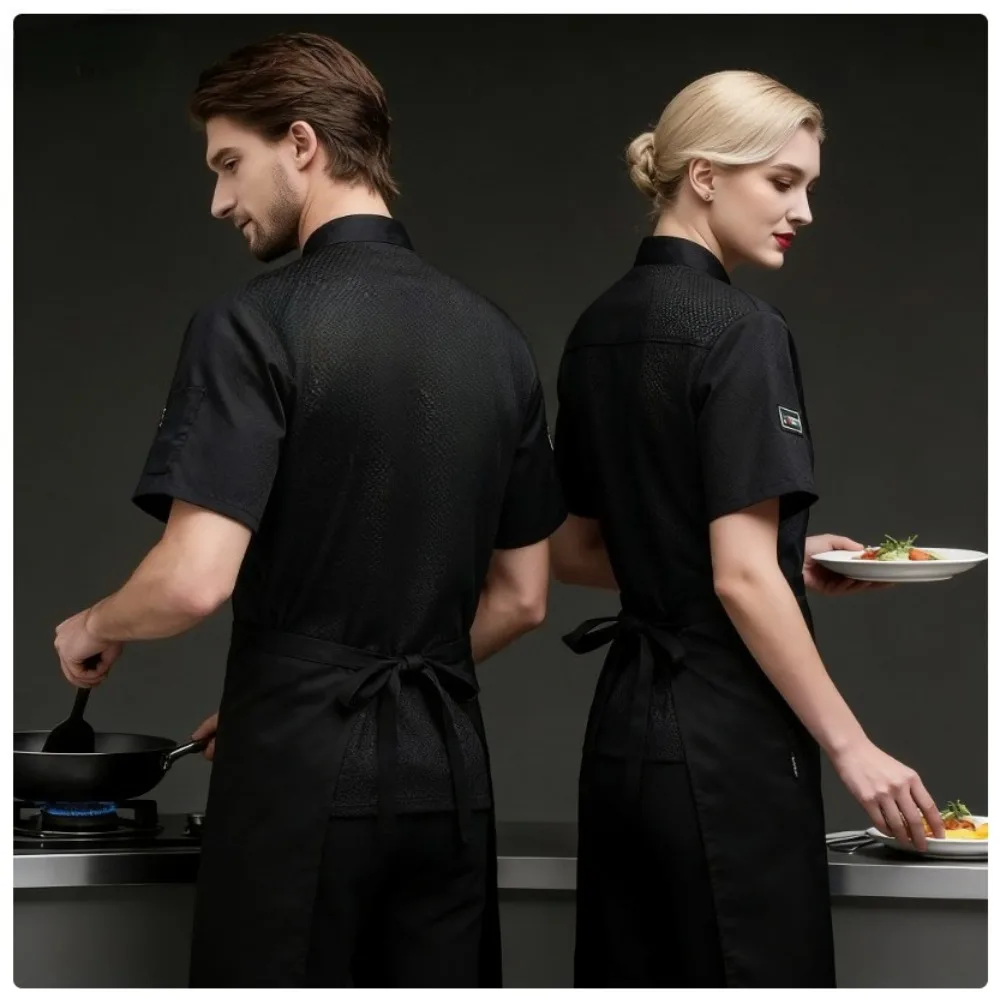 Divisa da Chef Traspirante a Maniche Corte Estiva per Uomo e Donna, Abbigliamento da Lavoro per Ristoranti e Hotel