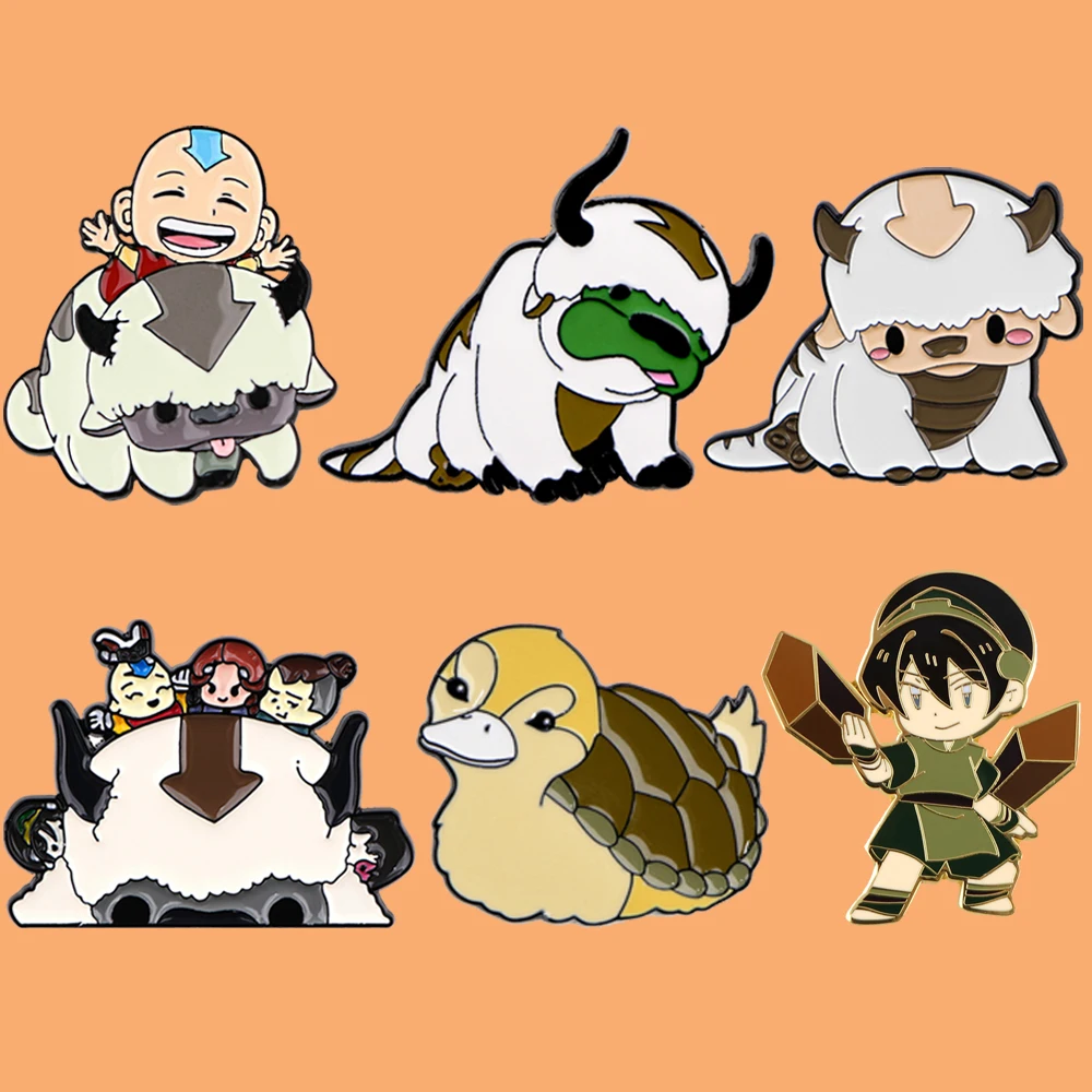 Anime Flying Bison Appa Avatar Emaille Pin Cartoon Broschen auf Kleidung Abzeichen Tasche Revers Frau Männer Schmuck Geschenke für Kinder Freunde