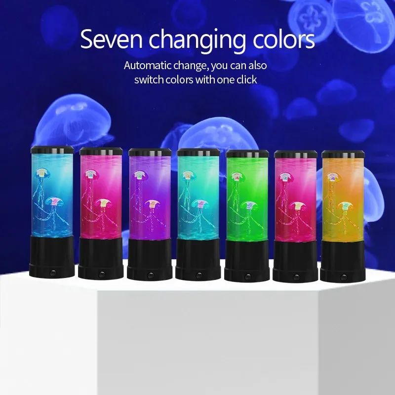 Color Changing Jellyfish Lamp Usb/Battery Powered Table Night Light Children'S Gift Home Bedroom Decor Boys Girls Birthday Gifts image 5