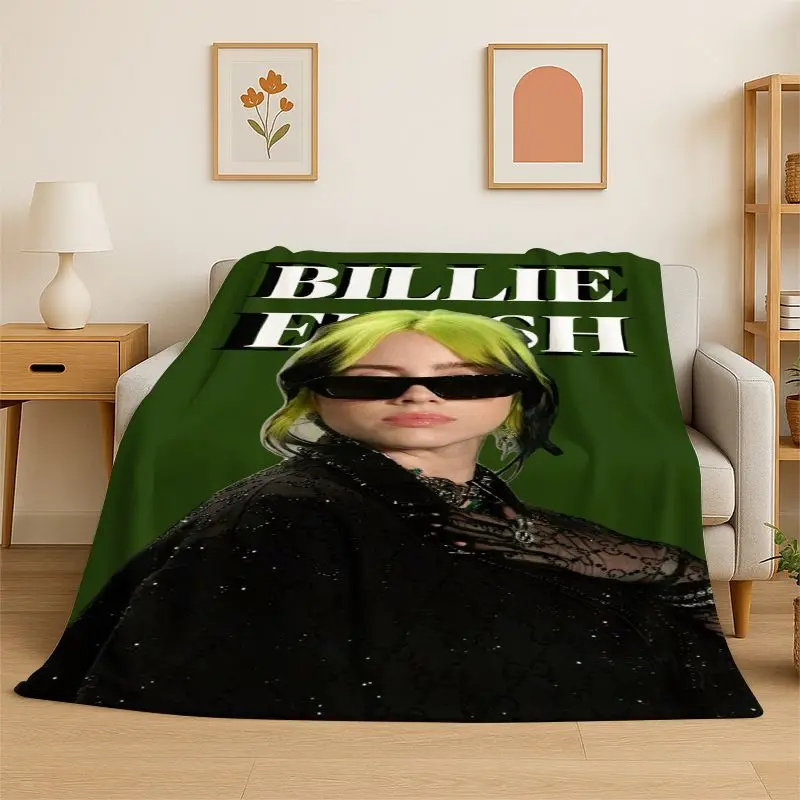 Famous Singer Billie Eilish Star Soft Flannel Throw Blanket,Warm Cozy Blanket for Bed,Couch,Sofa,Bedroom,Living Room,Travel