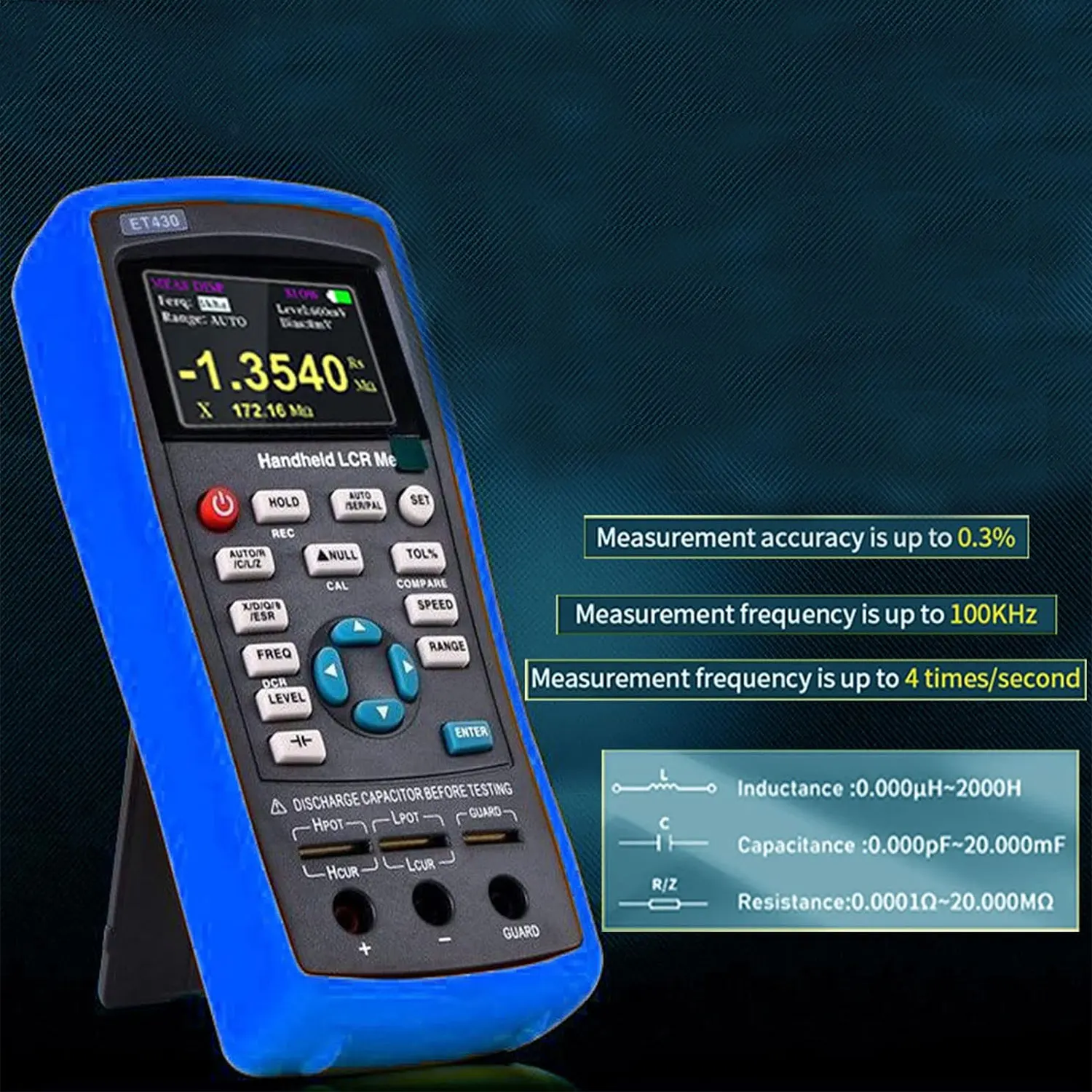 

East Tester LCR Digital Bridge Meter ET43 USB Handheld High Precision Capacitance Inductance Resistance Test Digital Display