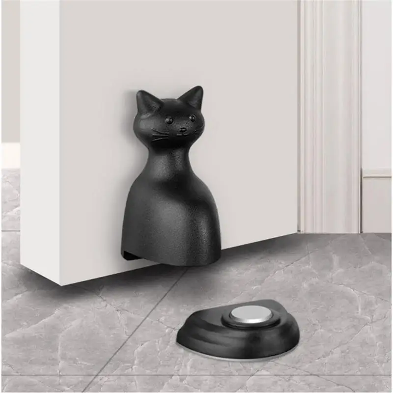 Doorstop Does Not Rust The Cat Door Stopper Cartoon Strong Magnet Detachable Anti-collision Preservative Windproof Easy To Clean