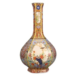 Jingdezhen antique porcelain enamel vase new Chinese style imitation Qing Dynasty Yongzheng living room decoration ornaments