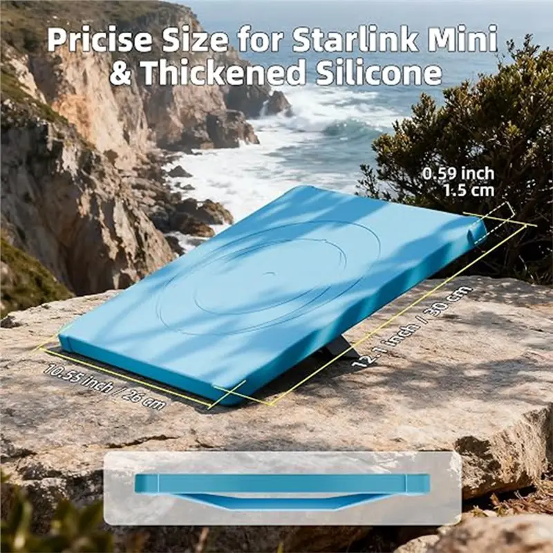 DTB7 Silicone Case for Starlink Mini, Waterproof Anti-Scratch Protective Cover for Roof Car RV Camping