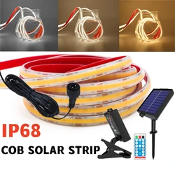 12V Solar COB Strip lampka IP68 zewnętrzna elastyczna podwodna lina oświetlenie liniowe 320ledy lampa taśma diodowa zimna naturalnie ciepły biała