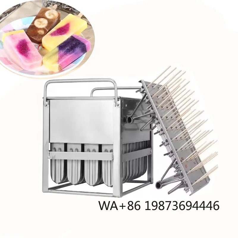 40 Cavities Rectangle Stainless Steel Popsicle Moulds, Ice Cream Pops
