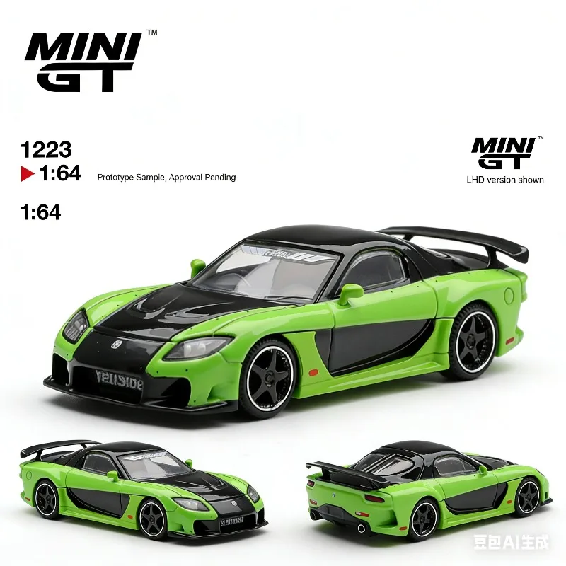

MINI GT 1:64 Mazda RX7 VeilSide Fortune7, реалистичная литая модель автомобиля из сплава, праздничный подарок для мальчиков, коллекционная модель для взрослых.