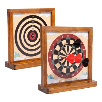 Mini Desktop Dart Board Set for Kids, Segurança, Dardos magnéticos, Base removível, Casa, Escritório, Jogos de festa, 2 lados disponíveis, 6pcs