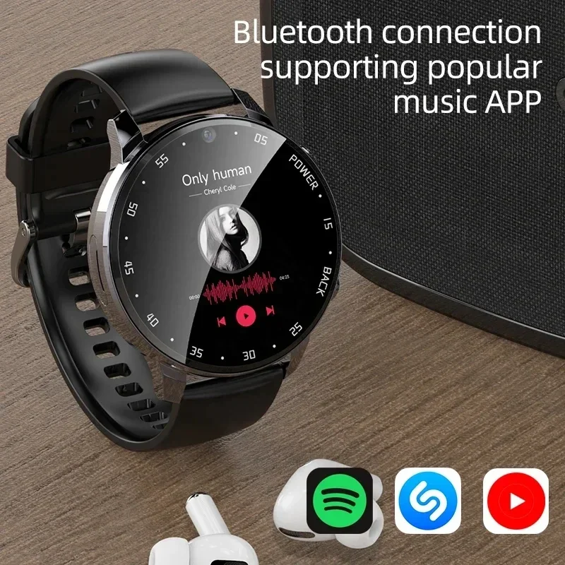 H18 Global Android Smartwatch para Homens, 4G, Câmera Dual HD, Tela Sensível Ao Toque, Freqüência Cardíaca, IP67 À Prova D 'Água Relógio Inteligente, 64G, Chamada SIM, Novo