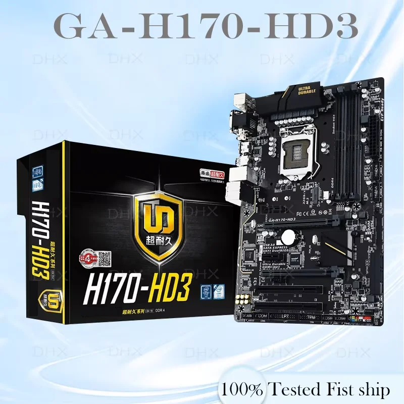 For GIGABYTE GA-H170-HD3 Motherboard H170 64GB LGA1151 DDR4 ATX Mainboard 100% Tested Fully Work Be Shipp Quickly DH