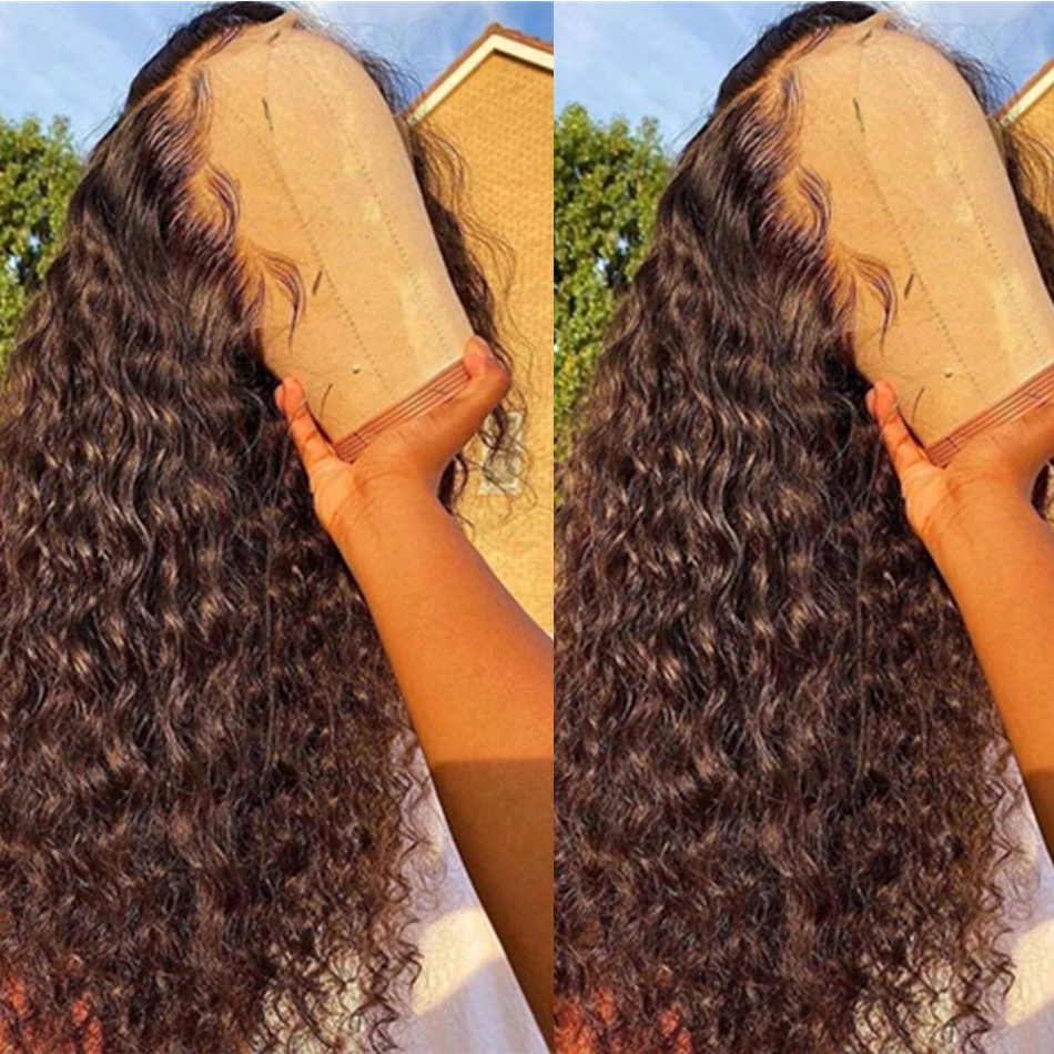 30 zoll 13x4 13X6 HD Tiefe Welle Spitze Vorne Perücke Menschliches Haar Vor Gezupft 4X4 tiefe Lockige Spitze Verschluss Perücken für Frauen Remy Haar Perücken