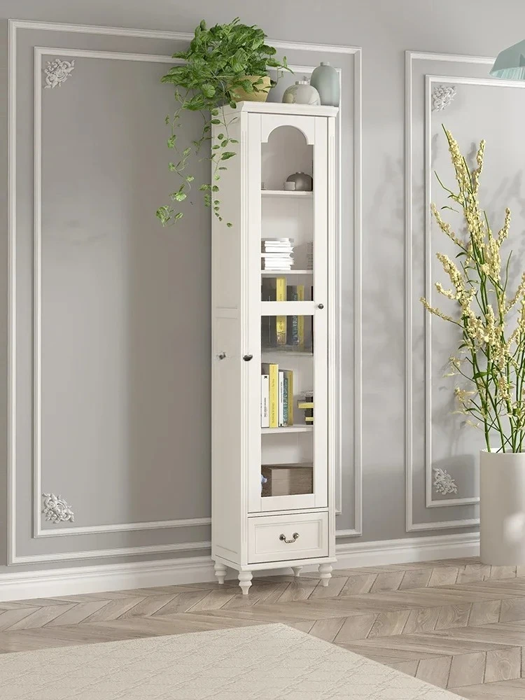 

Solid Wood American Arch Single Door Double Combination Glass Wine Cabinet Display Cabinet Bookcase
