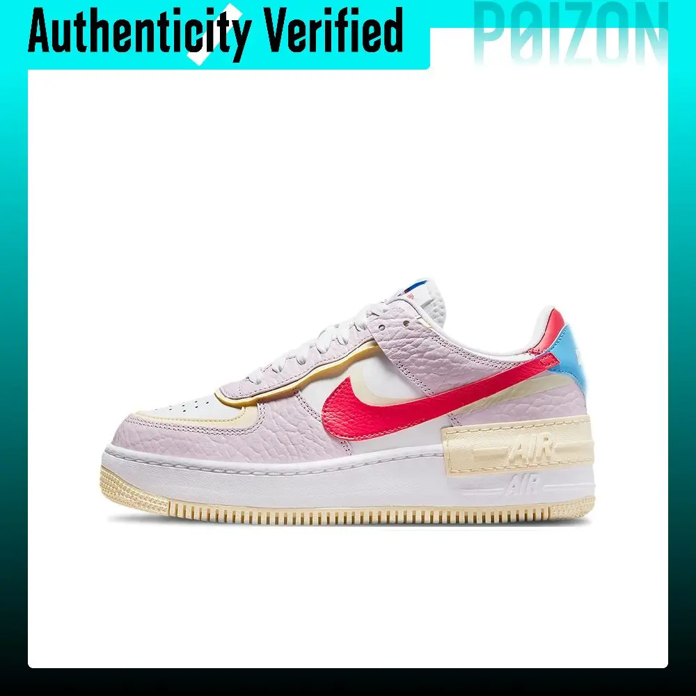Nike Air Force 1 Shadow Coverage Low top Skateboard Shoes Women's Purple Yellow White Patchwork DN5055-600