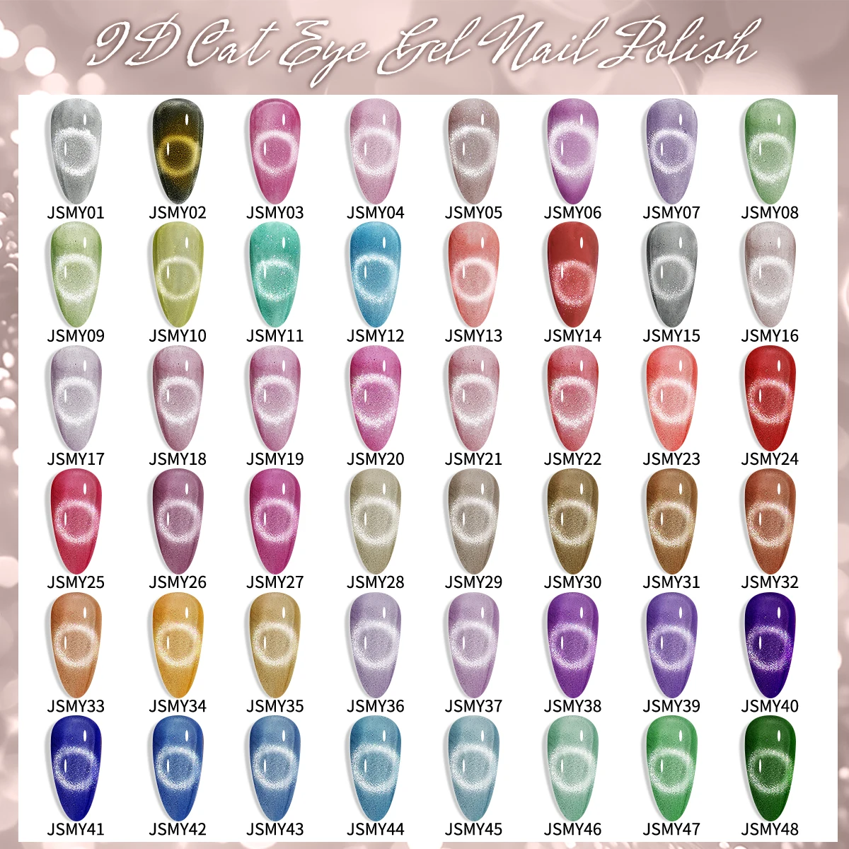 12 color LED cat's eye gel - vibrant rainbow, including magnetic stick for convenient application - very suitable for nail enhan