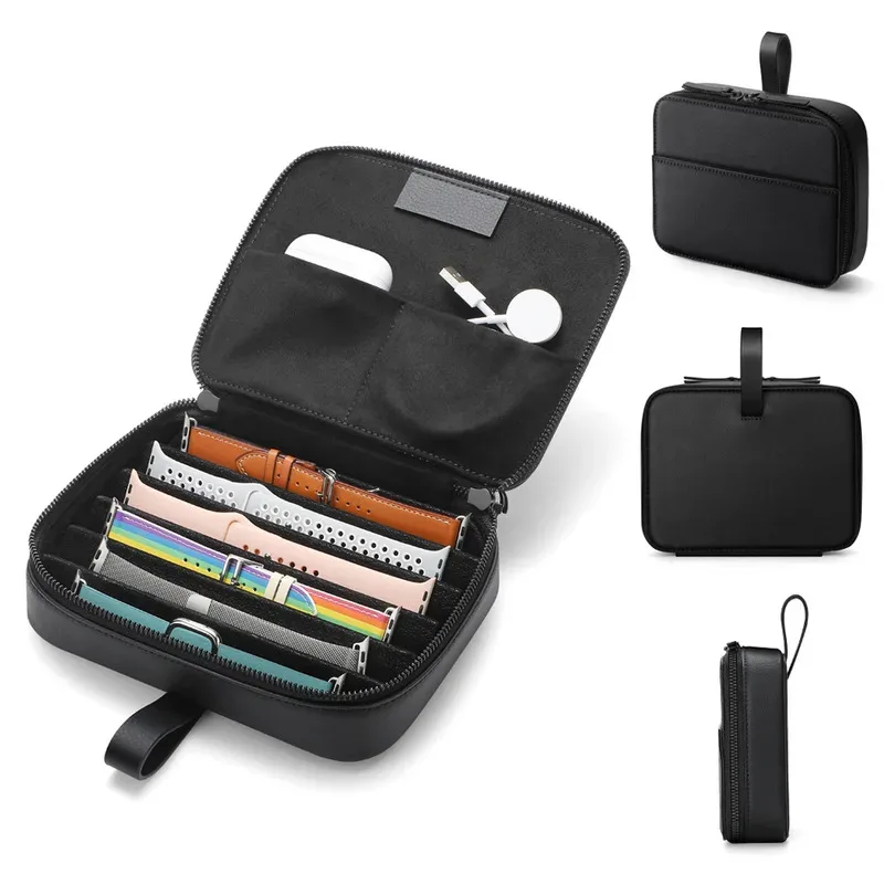 

Organizer Box For Apple watch band Packaging Watchband bag Accessories Portable travel Luxury Watch Strap Organizer Storage Case