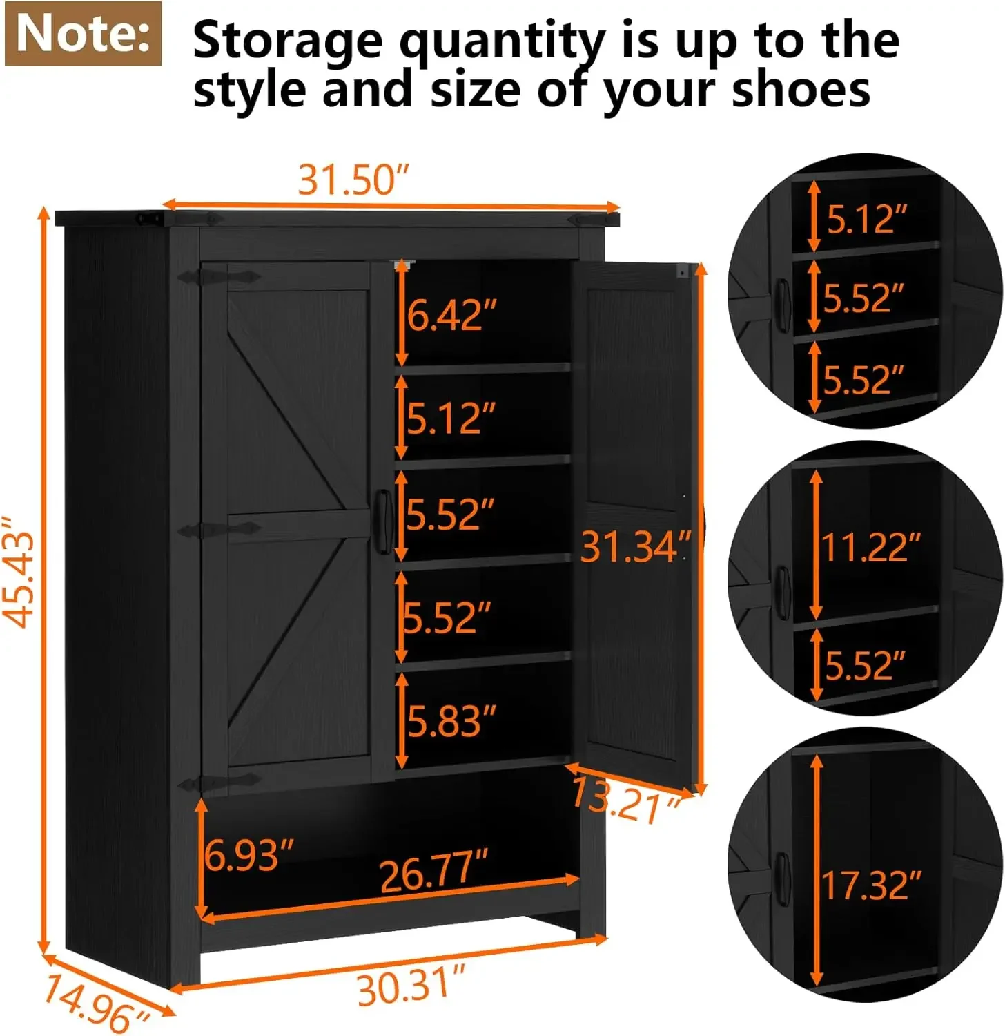 Shoe Cabinet with Doors, 7-Tier 28 Pair Shoe Cabinet Storage for Entryway, Hidden Narrow Shoe Cabinets with Adjustable Shelves