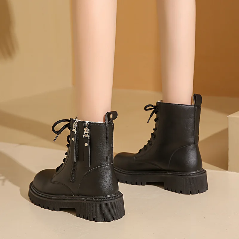 

New Solid Color Round Toe Velvet Warm Boots Women Sexy Elegant Winter Knight Boots Comfortable Fashionable Women's Ankle Boots