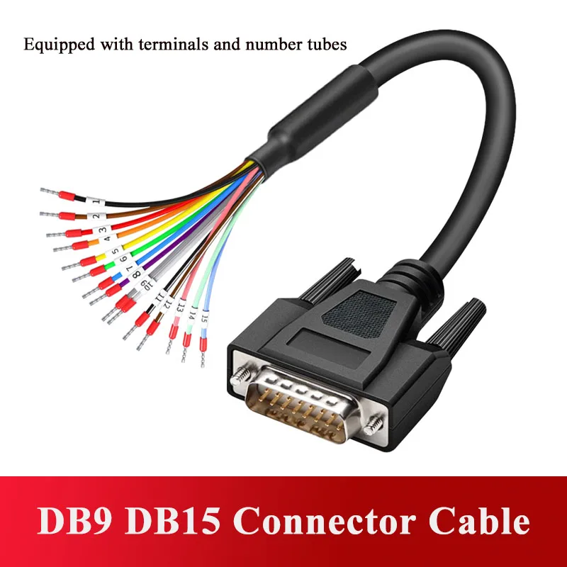 Industrial Grade DB9 Serial Port Cable Connector Single Head 9-pin Terminal Wire DB15 Male Female Parallel Port Connection Line