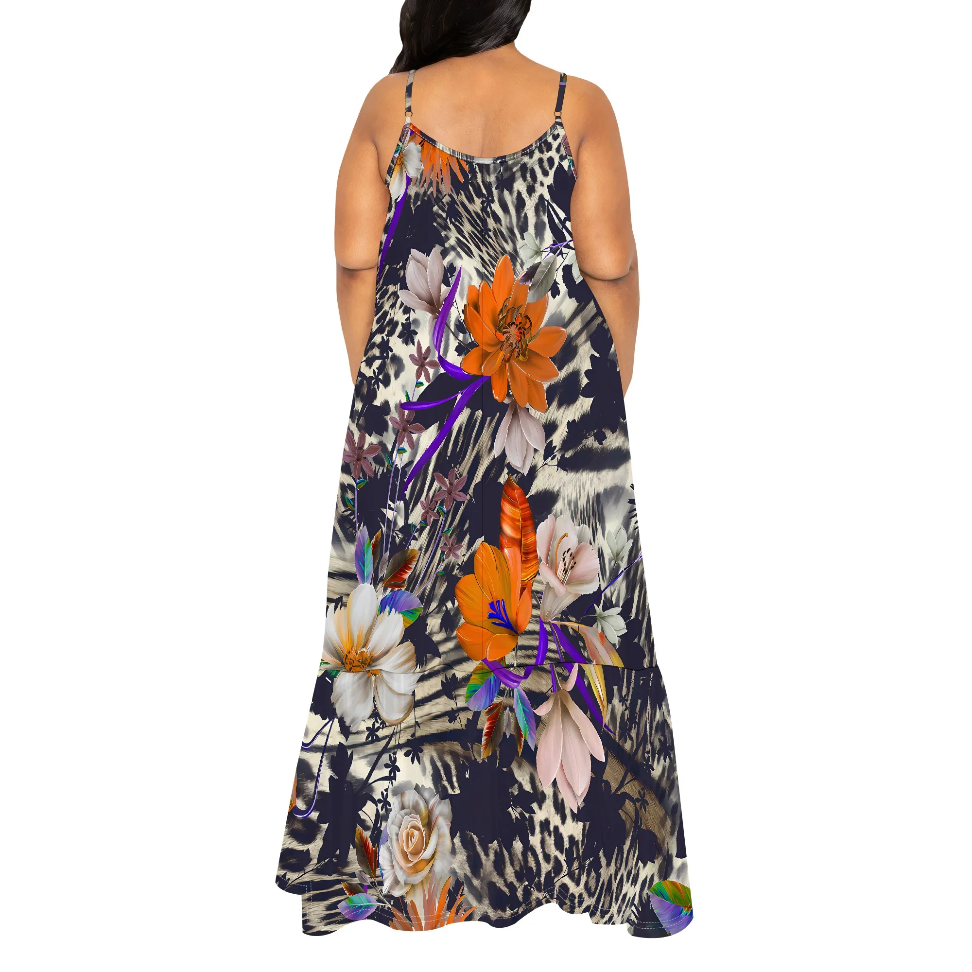 Modna damska sukienka z krótkim rękawem i nadrukiem Seksowna sukienka z odkrytymi ramionami, obcisła sukienka na imprezę, sukienka wiązana na szyi z kieszenią