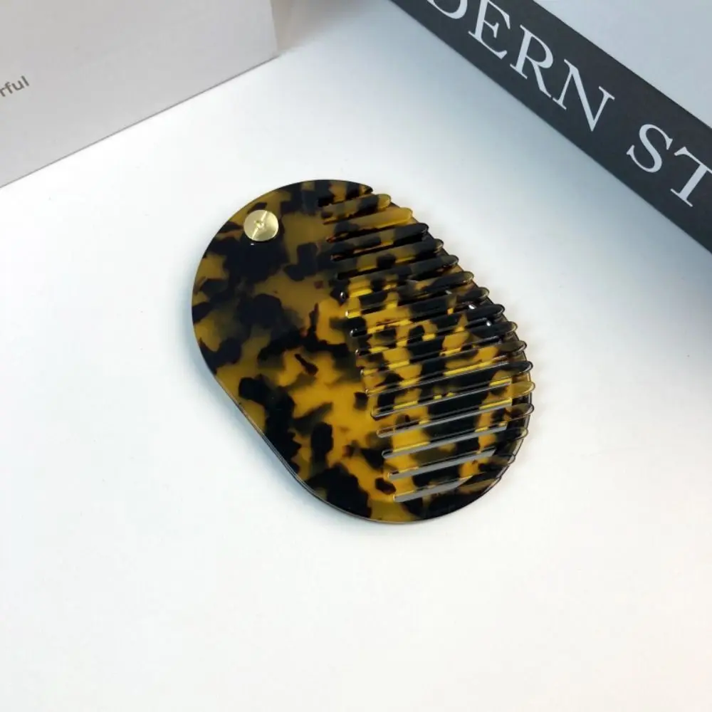 Miroir de maquillage en acétate Simple, Mini peigne multifonctionnel, peigne à cheveux épais et pliant, voyage