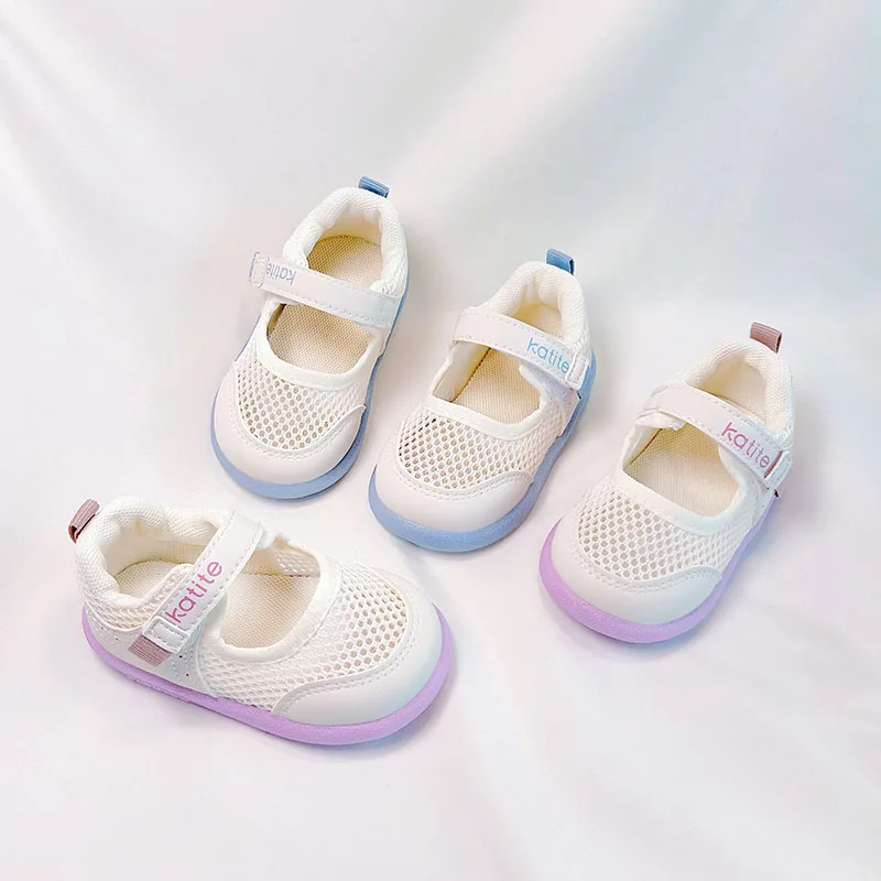 

Kids Casual Shoes Mesh Breathable Toddler Walking Shoes Hook&loop Soft Bottom 2026 Brand New Baby Flat Shoes Cute Sweet Non-slip