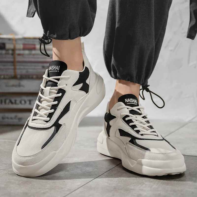 

New Retro Autumn Winter Men's Ankle Shoes Classic Leather Casual Boots Fashion Comfort Mens Desert Boots Warm Lace-Up Male Shoes