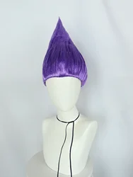 Synthetic 14 Inch Short Purple Straight Pure Troll Cosplay Wig Suki Costume Wig& 1pc Wig Cap Wig Cap