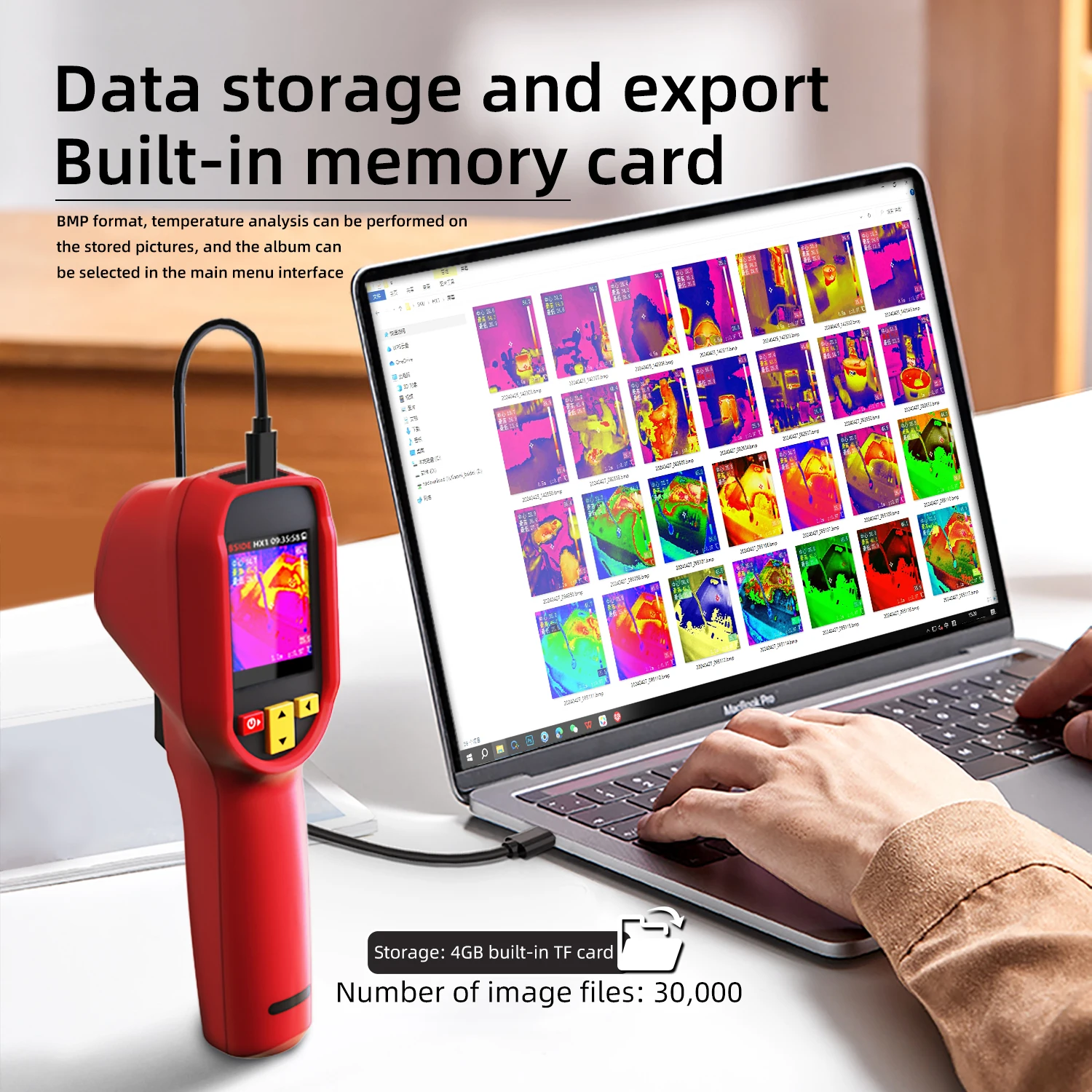 BSIDE HX1 Handheld Thermal Imaging Camera PC Analysis Software Industrial Tester -20~550C 15 color palettes 240×240IR resolutio