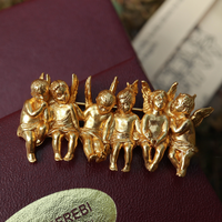 Vintage Baroque Angel Exquisite Design Brooch Pin For Women Girls Fashion Classic Retro Unisex Palace Style Badges Buckles