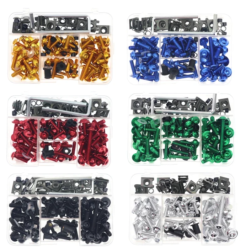 177pcs Universal Motorcycle Windshield Body Fairing Bolts Screws For Honda Yamaha Kawasaki Suzuki Eprilla Triumph MV Agusta