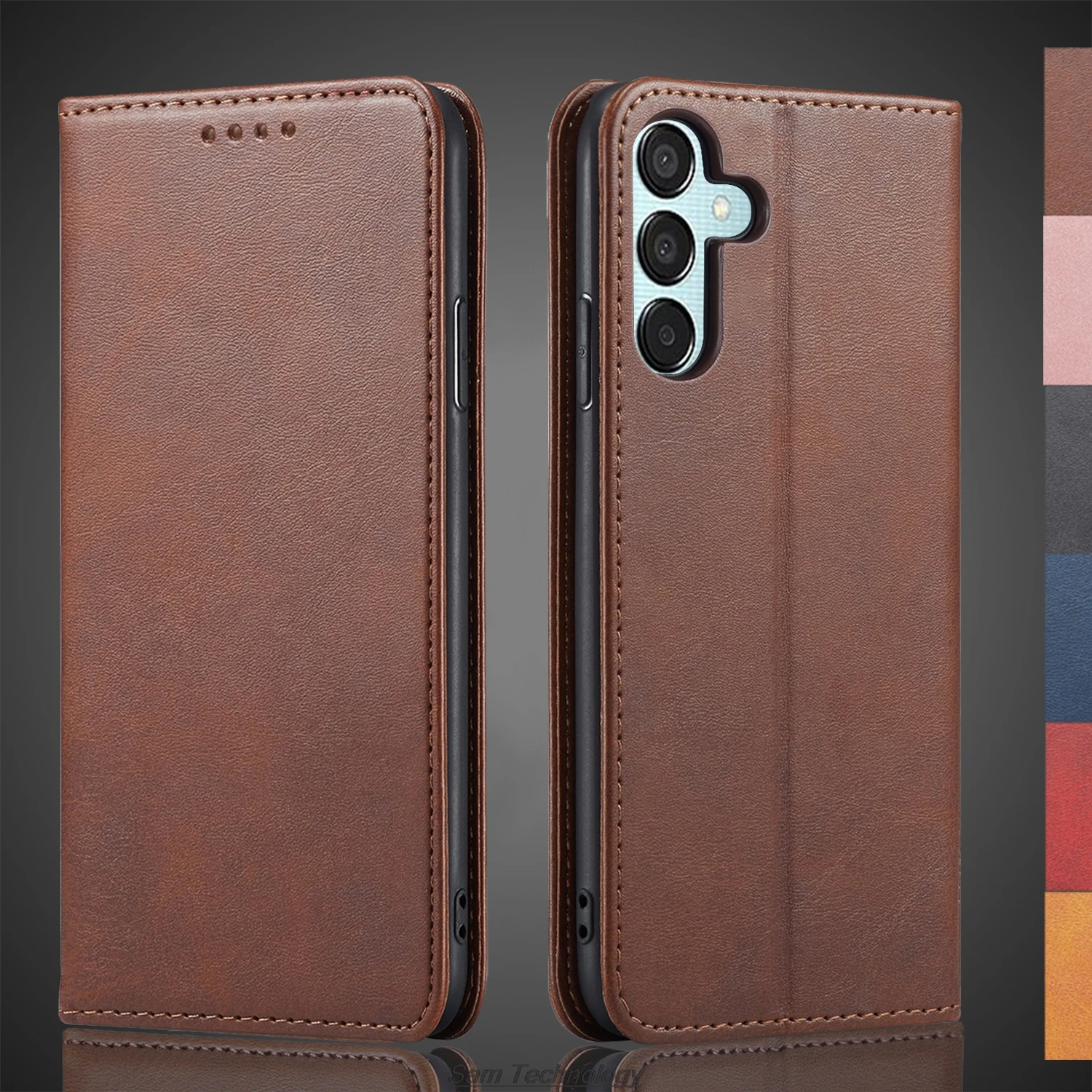 Magnetic attraction Leather Case for Samsung Galaxy Wide 7 / Wide7 Holster Flip Cover Case Wallet Phone Bags Capa Fundas Coque