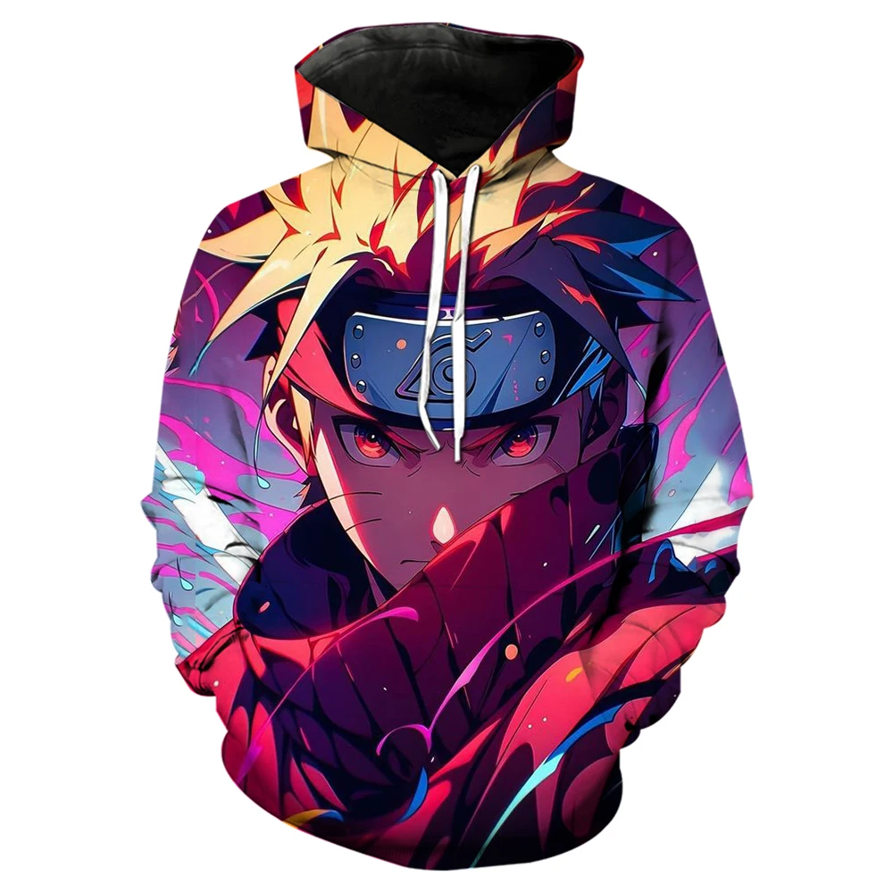 New Naruto Cosplay Anime Men's Hoodie 3D Printed Naruto Pattern Pullover Fashion Street Style Hip Hop Casual Men's Sweatshirt