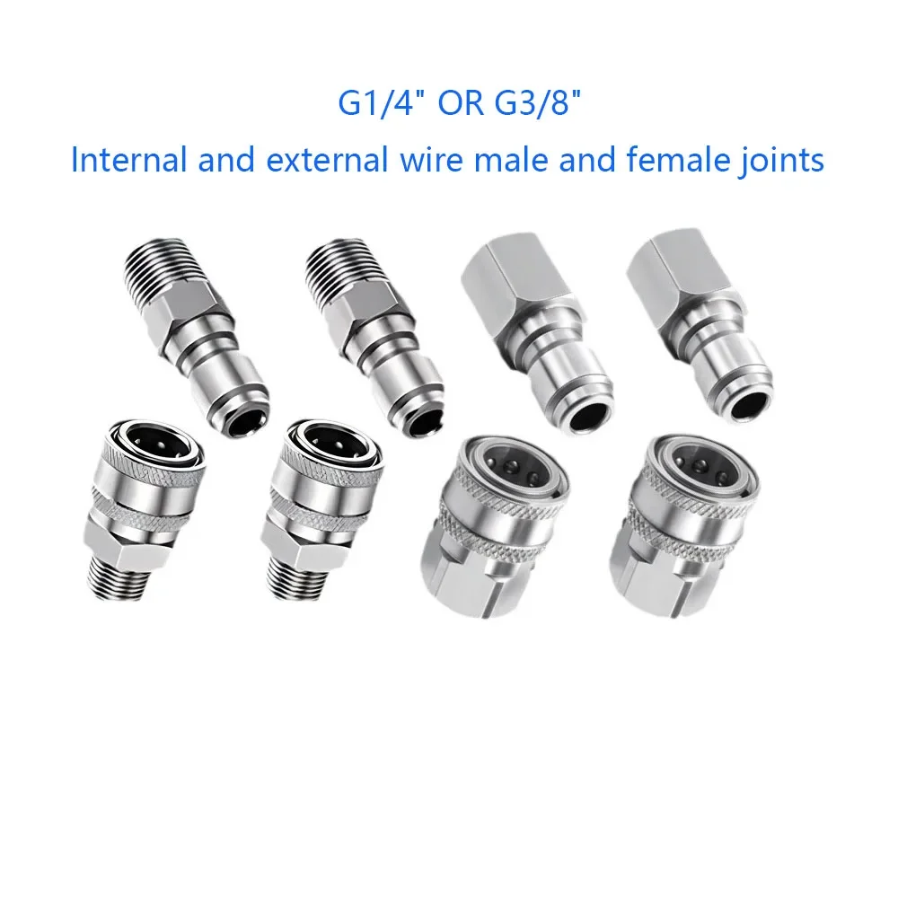 G1/4 "3/8" NPT 1/4 "3/8" ذكر الموضوع أنثى الموضوع غسالة الضغط المقرنة الأنابيب 304 الفولاذ المقاوم للصدأ مدفع المياه موصل سريع