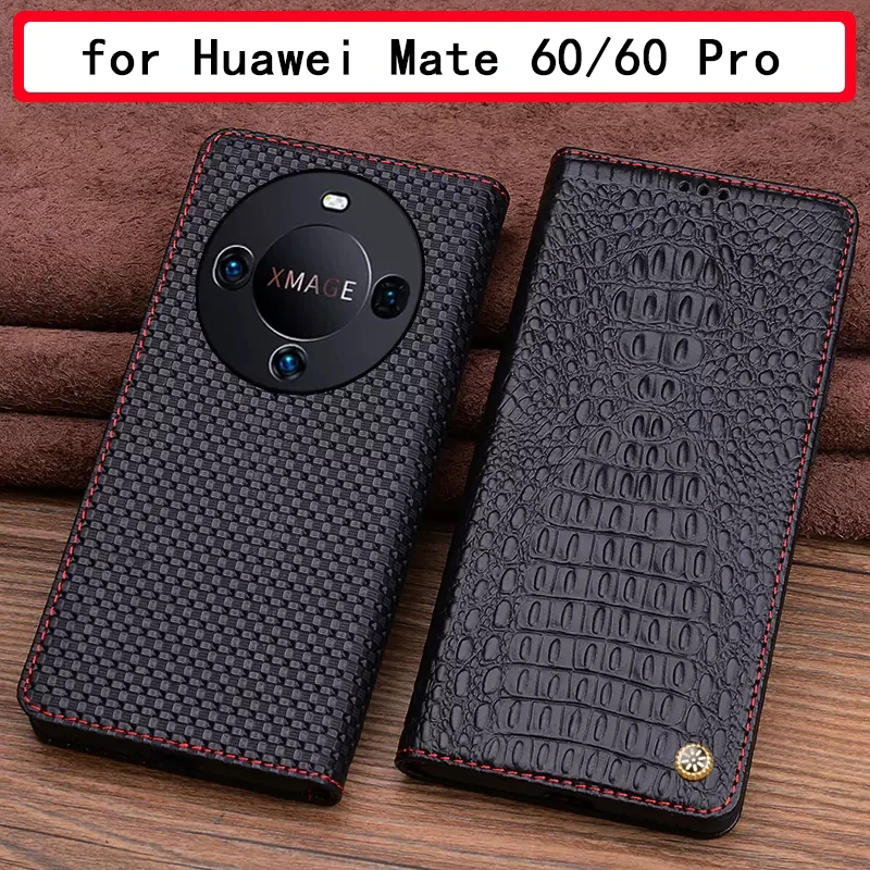 

Luxury Genuine Leather Case for Huawei Mate 60 Business Flip Phone Carcasa for Mate 60pro Funda skin for Huawei Mate 60 Pro+