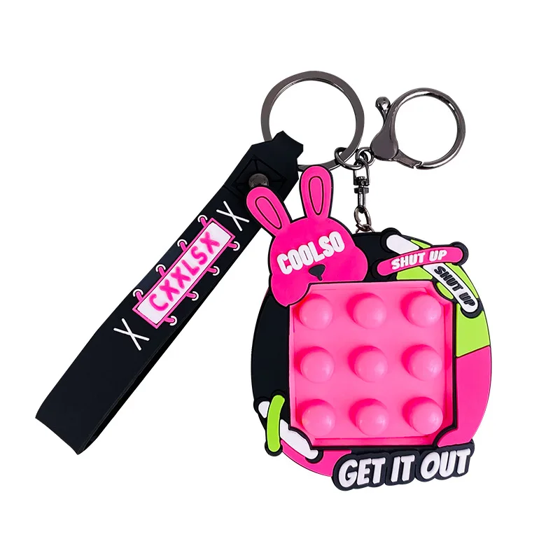 Fashion Creative Cartoon Bubble Squishy Decompression Toy Car Keychain Backpack Hanging Decoration Lovers Gifts Women Jewellery