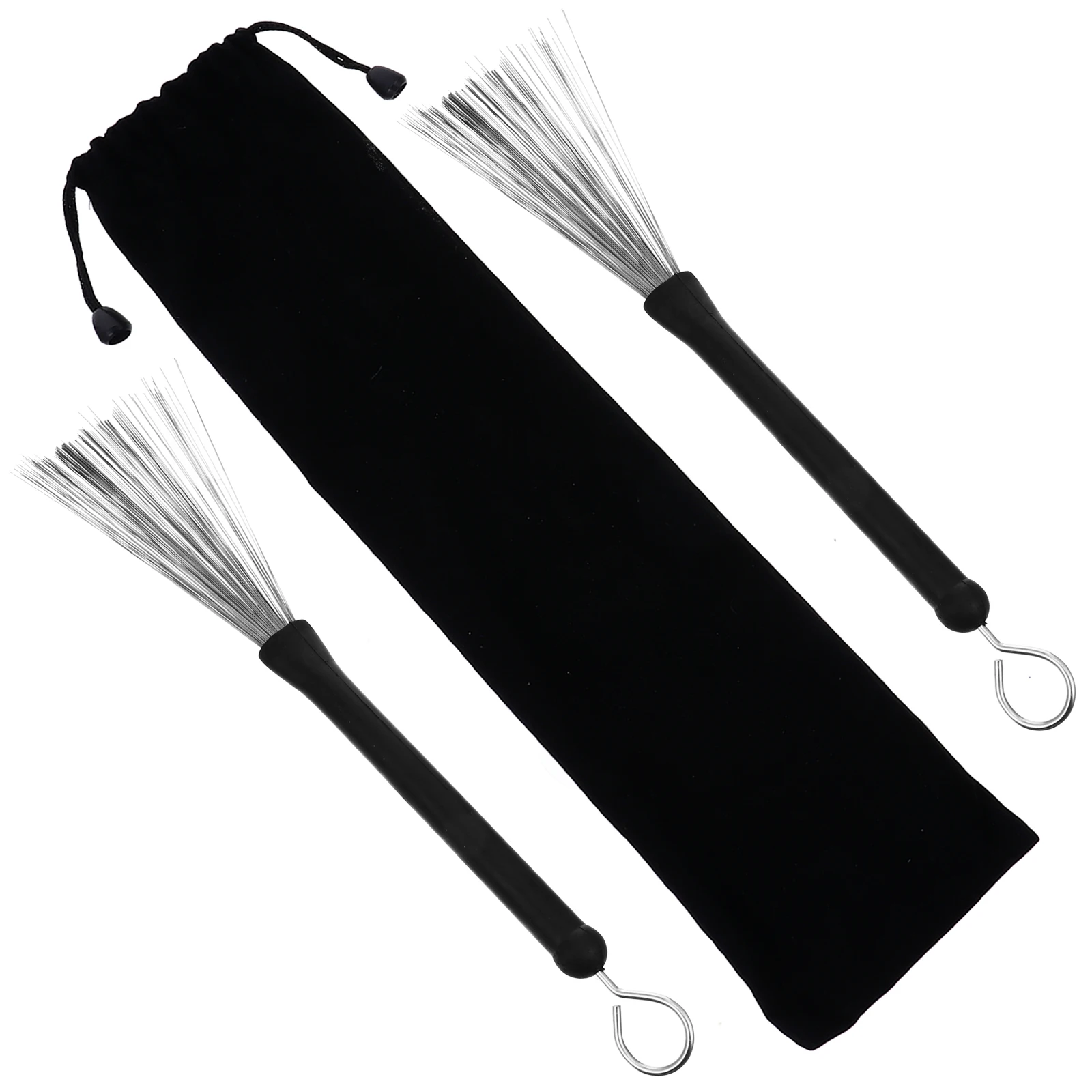 

Metal Drum Brush Retractable Wire Sticks Stainless Steel Jazz Practice Drummer Playing Strong Stable Rubber Cover Comfortable