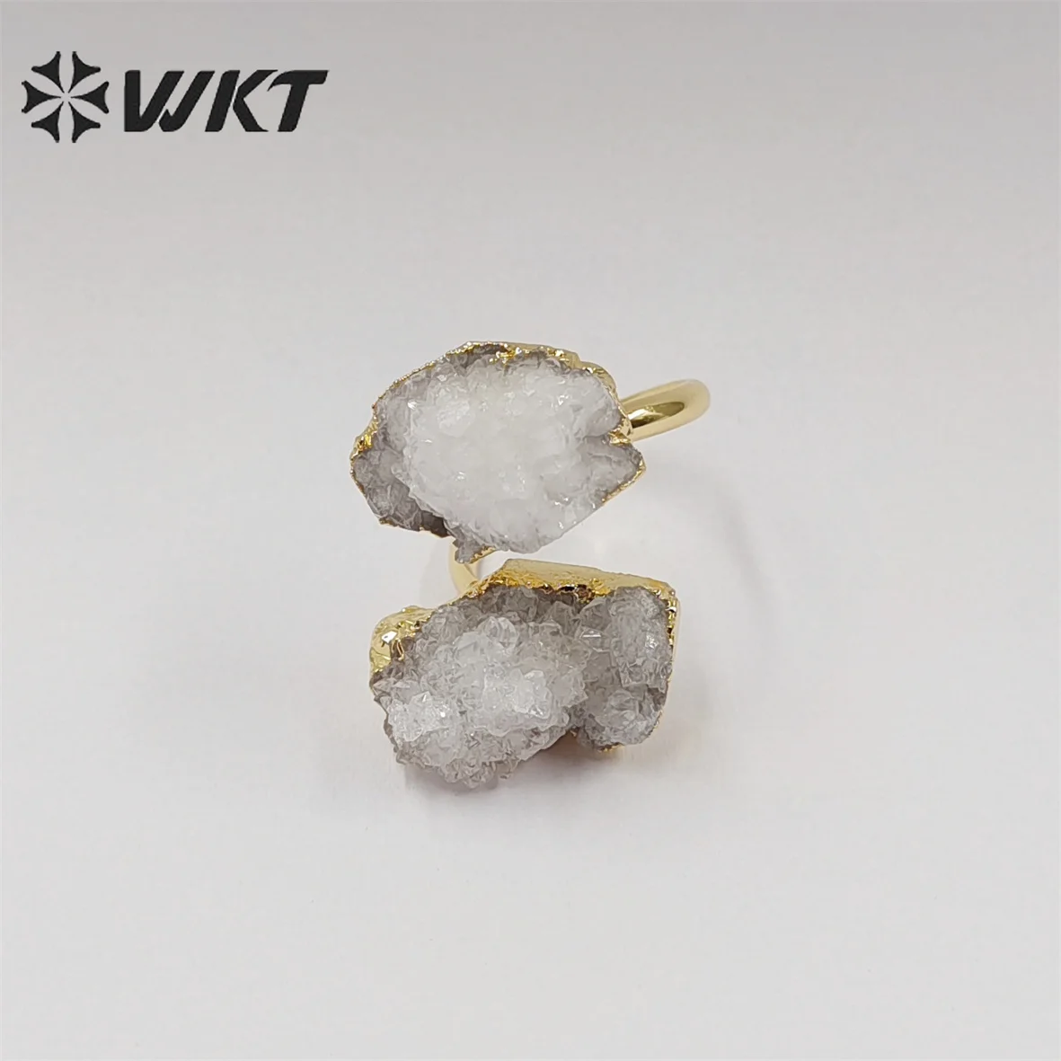 

WT-R461 WKT 2023 New Arrival Natural Druzy Quartz Wedding Classic Model Ring For Women High-Quality Dance Party Cute Style