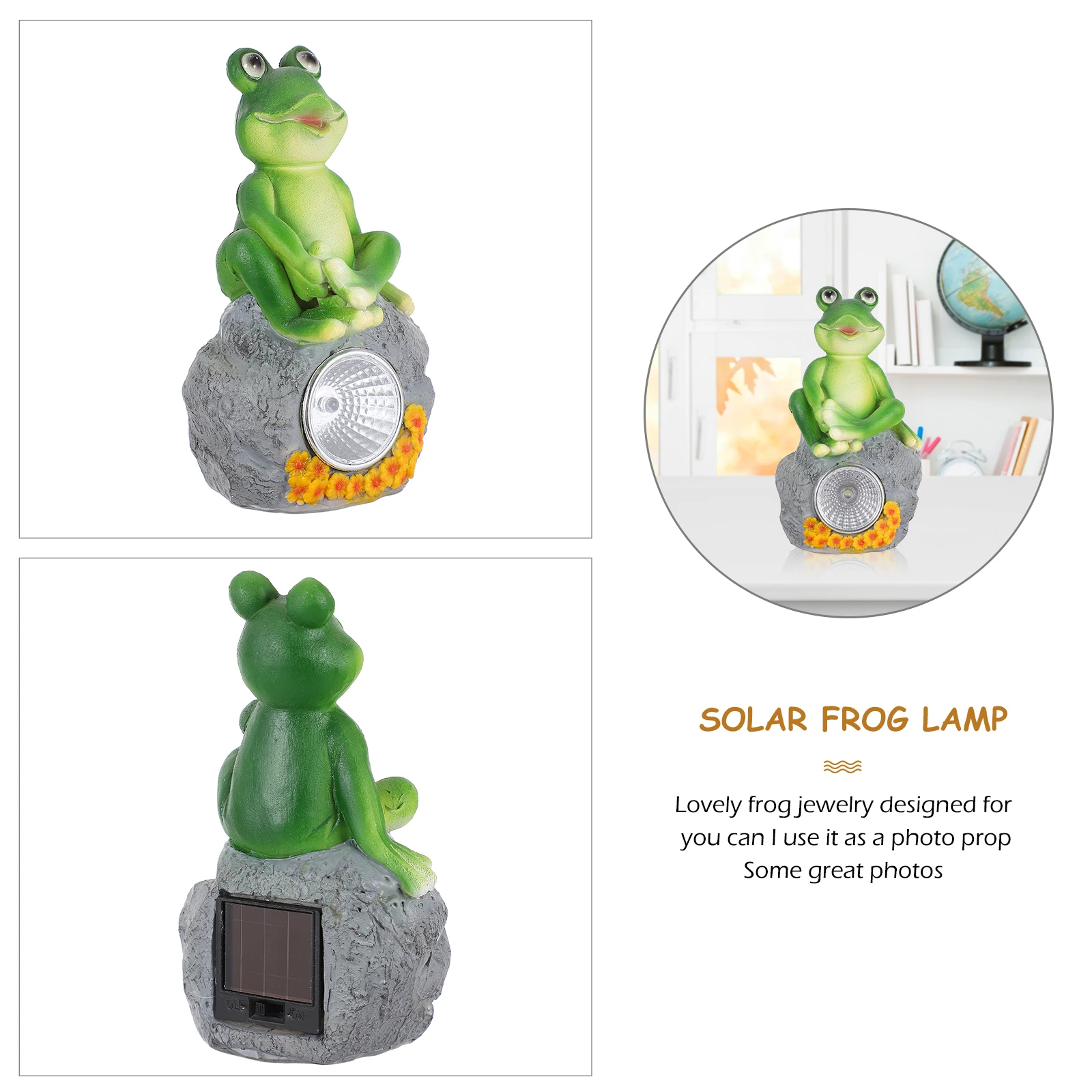 

1Pcs Frogs Shape Solar Lamp Resin Material Garden Patio Yard Decoration Daylight Durable Outdoor Lighting