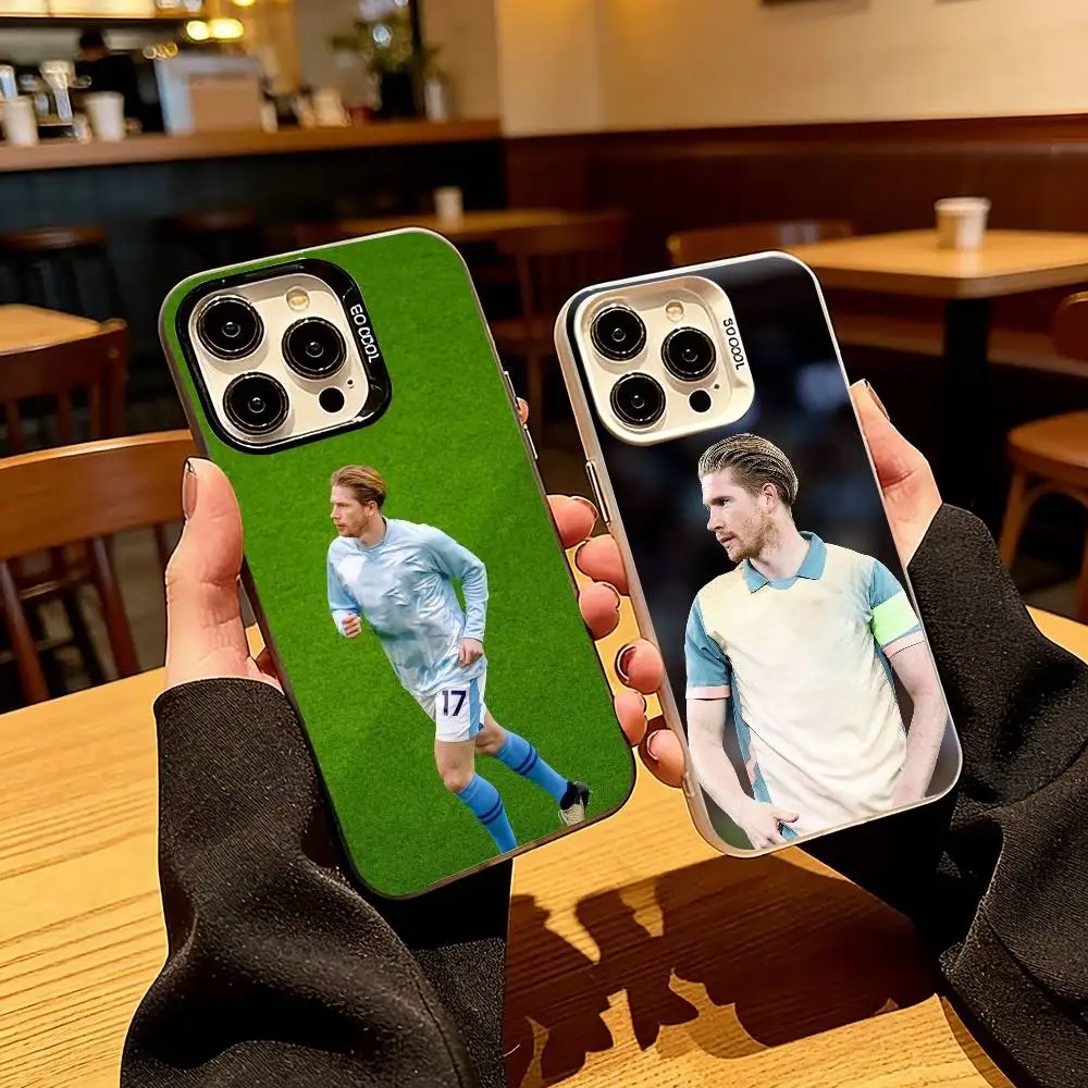 

Athlete K-Kevin De B-Bruyne Phone Case For iPhone 17,16,15,14,13,12,11 Plus,Pro Max,XS,Colorful Silver Phone case Funda Cover