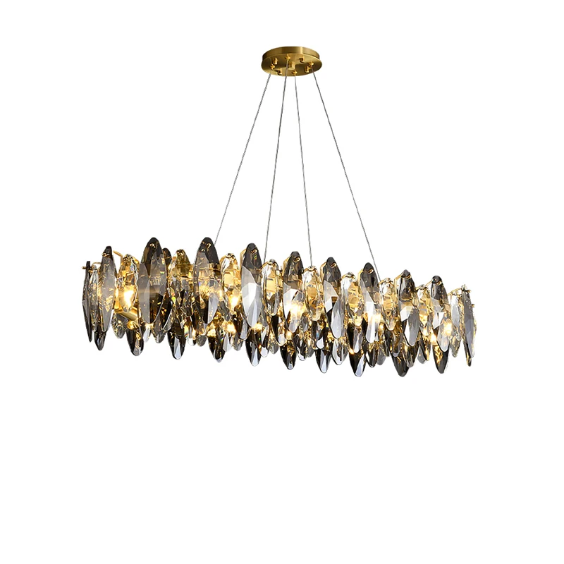 

LED Postmodern Gold Chrome Black Dimmable Crystal Hanging Lamps Pendant Light Suspension Luminaire Lampen For Dinning Room