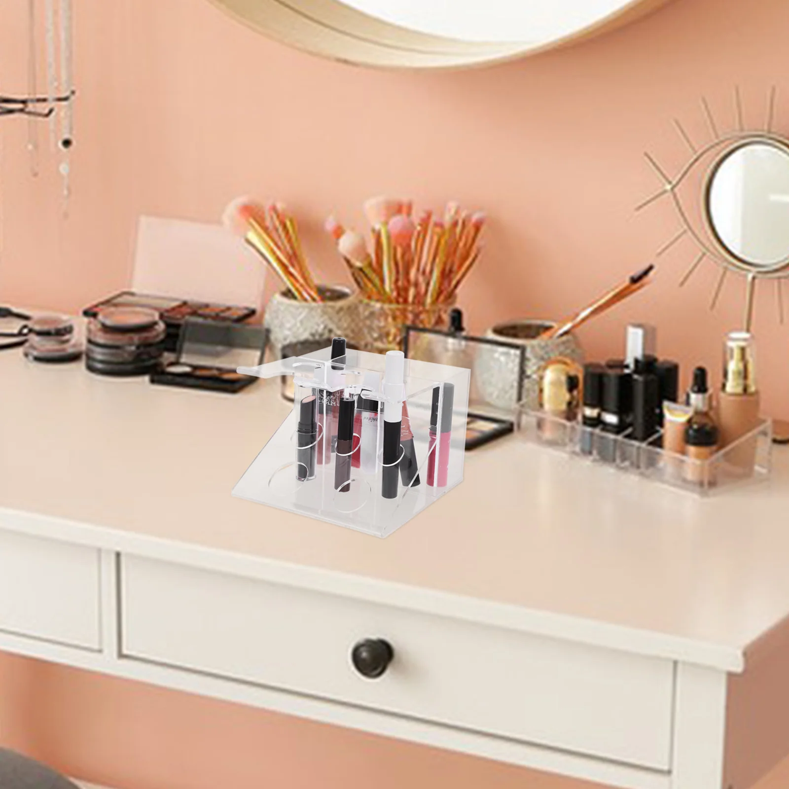 

Razor Holder Clear Acrylic Desk Organizer Bathroom Vanity Sundries Storage Makeup Brush Holder Cosmetics Organizer