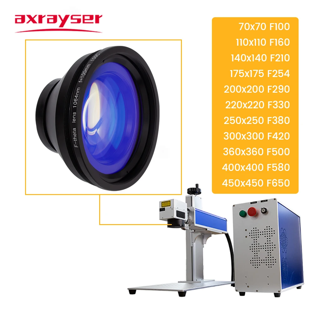 F-theta Scan Lens 70x70 F100 175x175 F254 300x300 F420 for 1064nm YAG Optical Fiber Laser Marking Machine Part