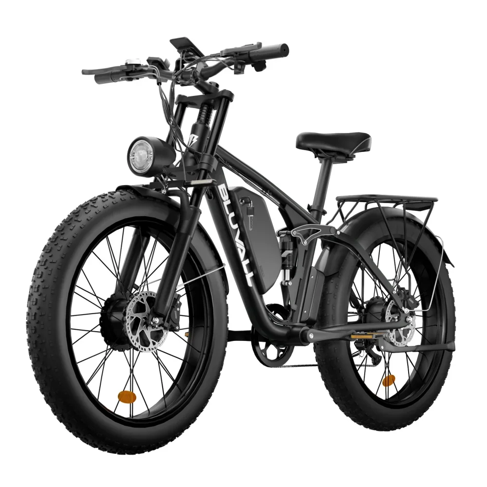AliExpress E-bike BLUVALL V1 2000W Dual Motor 52V22.4AH Battery Hydraulic Brake Electric Bike 26 Inch Fat Tire All Terrain Electric Bicycle