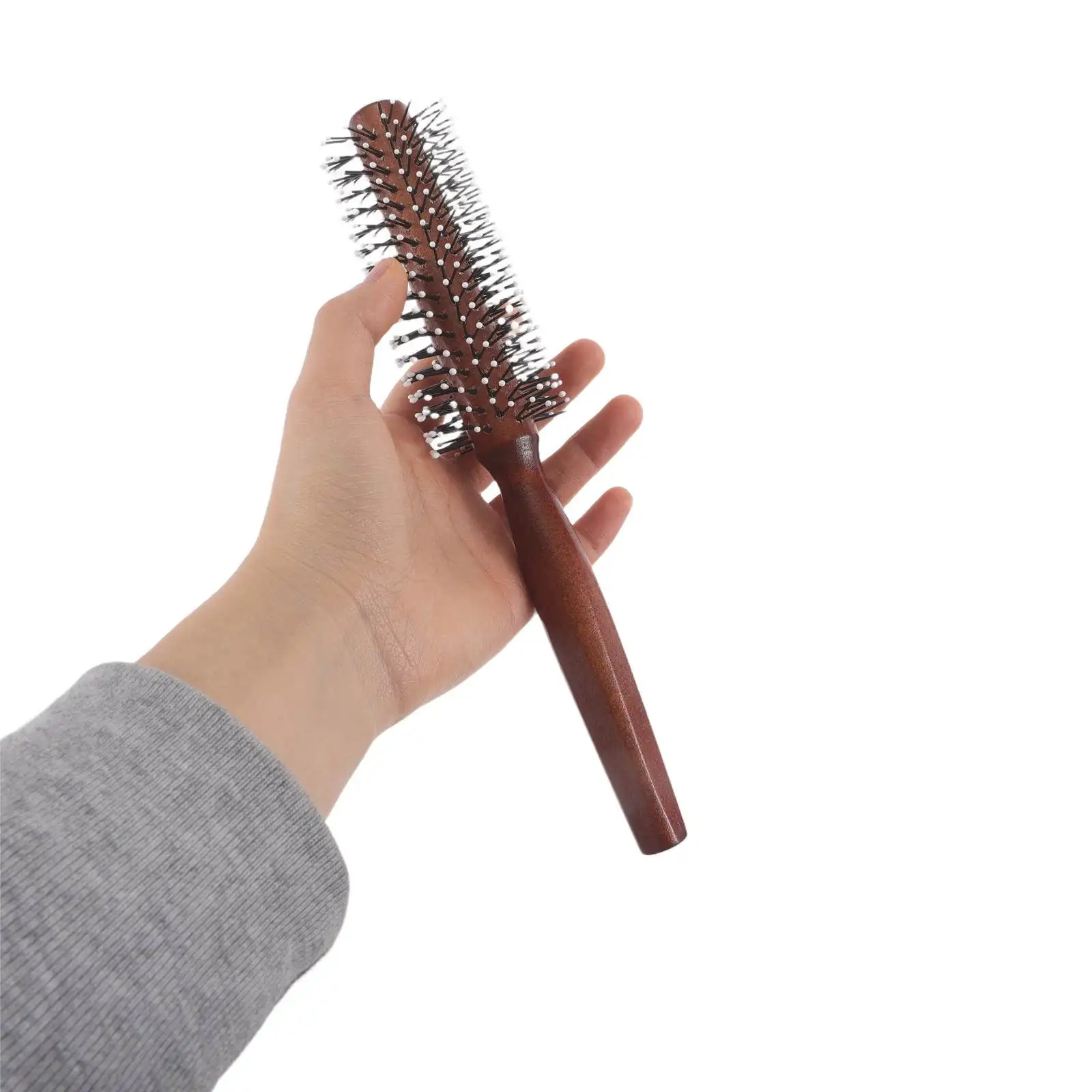 3Pcs Wooden Hair Brush Set Round Shape Gourd Handle Volumizing Curling Brush for Women Thick Hair Blow Drying Styling Detangle