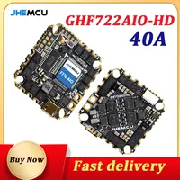 JHEMCU GHF722AIO-HD 40A Baro OSD BlackBox 5V BEC F722 Flight Controller BLHELIS 40A 4in1 ESC 2-6S for RC FPV Cinewhoop Drone