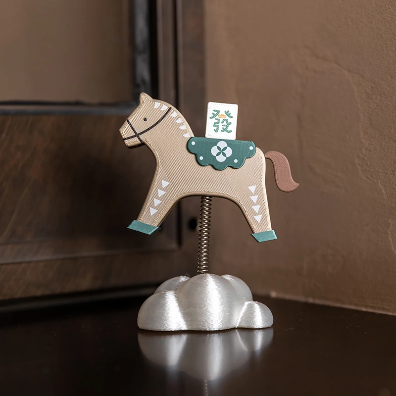Nordic creative spring pony car ornaments,cute couple fun car decoration on the center console,home stress-relieving decorations