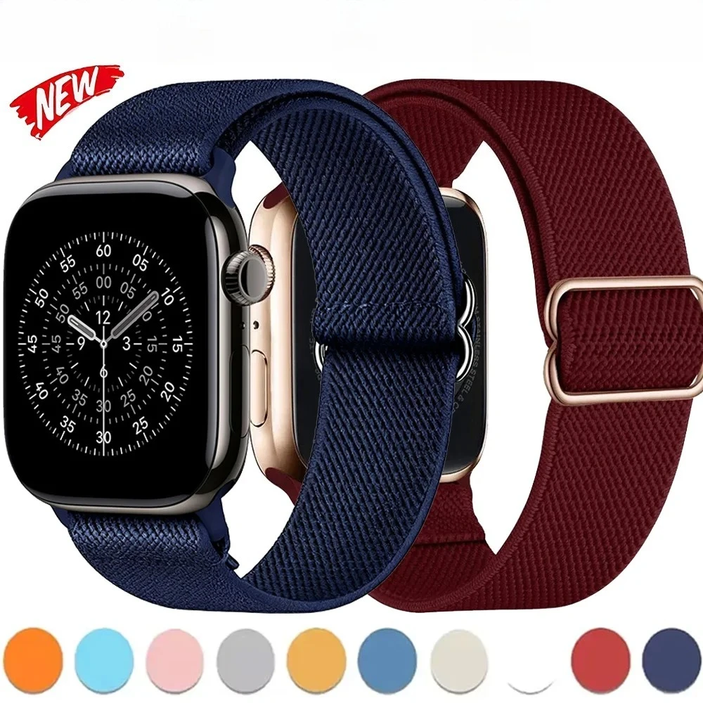 حزام نايلون لساعة أبل الترا 3 2 49 مللي متر 11 10 46/42 مللي متر 9 8 7 45/41 مللي متر شريط مرن قابل للتعديل iwatch 6 5 4 SE 44/40 مللي متر حزام الساعات